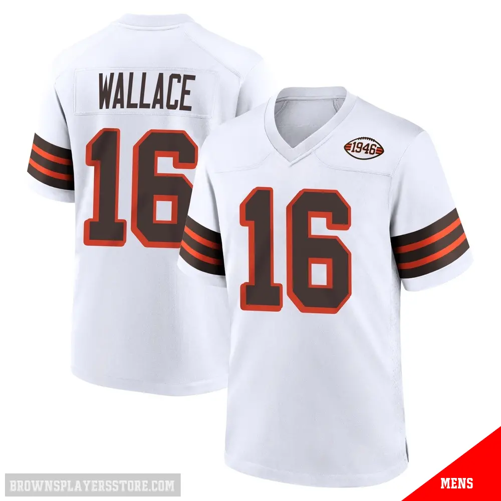 ＃16 Men's Tylan Wallace White Game Cleveland Browns 1946 Collection Alternate Jersey