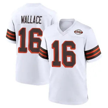 ＃16 Men's Tylan Wallace White Game Cleveland Browns 1946 Collection Alternate Jersey