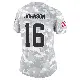 ＃16 Women's Diontae Johnson Arctic Camo Limited Cleveland Browns 2024 Salute to Service Jersey