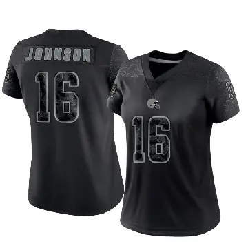＃16 Women's Diontae Johnson Black Limited Cleveland Browns Reflective Jersey