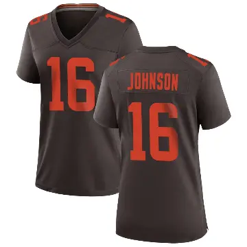 ＃16 Women's Diontae Johnson Brown Game Cleveland Browns Alternate Jersey