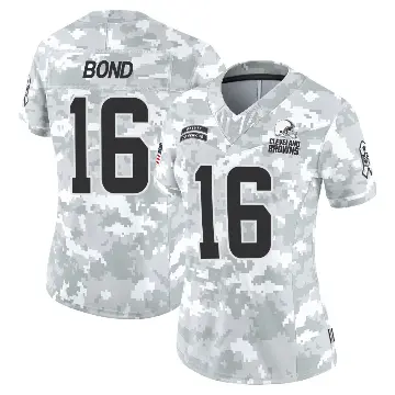 ＃16 Women's Isaiah Bond Arctic Camo Limited Cleveland Browns 2024 Salute to Service Jersey