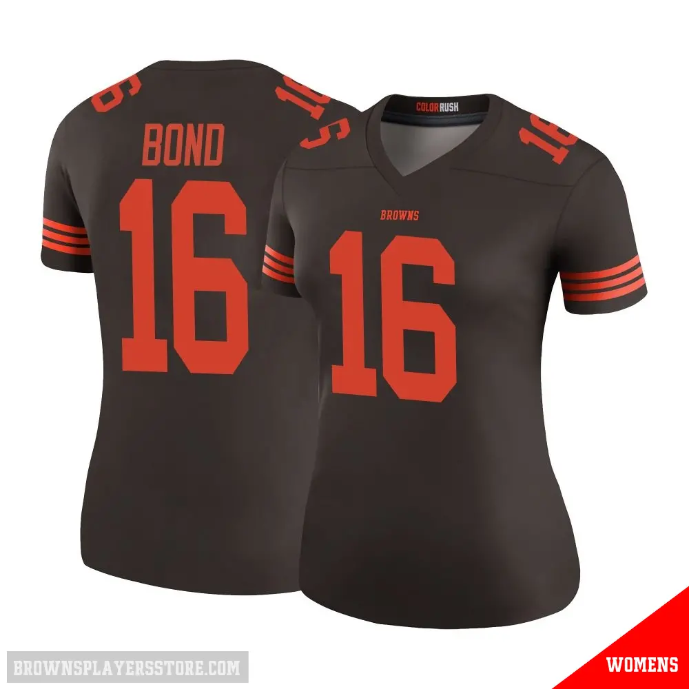 ＃16 Women's Isaiah Bond Brown Legend Cleveland Browns Color Rush Jersey