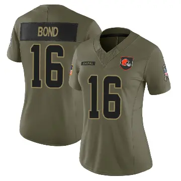 ＃16 Women's Isaiah Bond Olive Limited Cleveland Browns 2025 Salute to Service Jersey