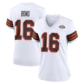 ＃16 Women's Isaiah Bond White Game Cleveland Browns 1946 Collection Alternate Jersey