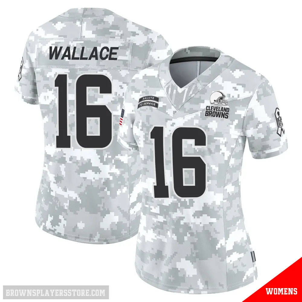 ＃16 Women's Tylan Wallace Arctic Camo Limited Cleveland Browns 2024 Salute to Service Jersey