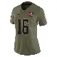 ＃16 Women's Tylan Wallace Olive Limited Cleveland Browns 2025 Salute to Service Jersey