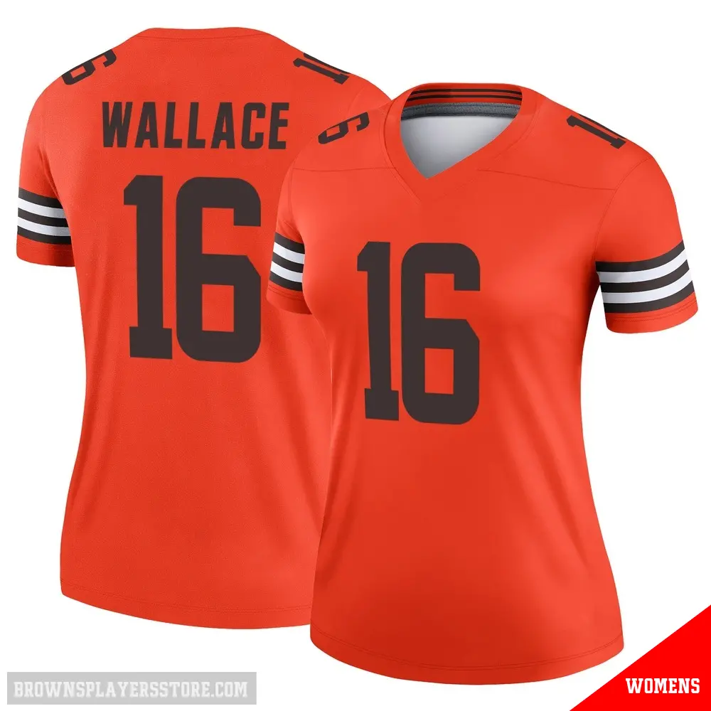 ＃16 Women's Tylan Wallace Orange Legend Cleveland Browns Inverted Jersey
