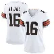 ＃16 Women's Tylan Wallace White Game Cleveland Browns Jersey
