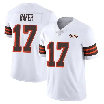 ＃17 Men's Jerome Baker White Limited Cleveland Browns Vapor 1946 Collection Alternate Jersey