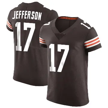＃17 Men's Justin Jefferson Brown Elite Cleveland Browns Vapor Jersey