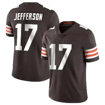 ＃17 Men's Justin Jefferson Brown Limited Cleveland Browns Team Color Vapor Untouchable Jersey