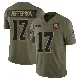 ＃17 Men's Justin Jefferson Olive Limited Cleveland Browns 2025 Salute to Service Jersey