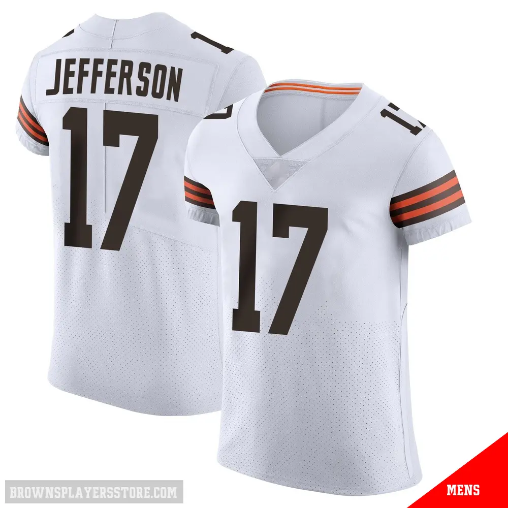 ＃17 Men's Justin Jefferson White Elite Cleveland Browns Vapor Jersey