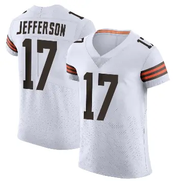 ＃17 Men's Justin Jefferson White Elite Cleveland Browns Vapor Jersey
