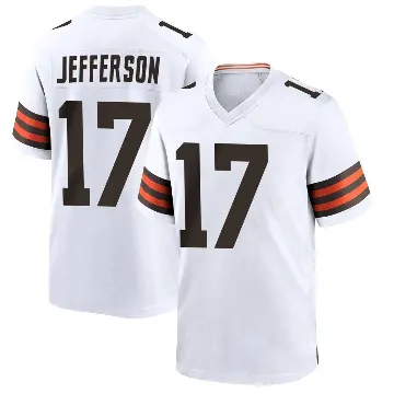 ＃17 Men's Justin Jefferson White Game Cleveland Browns Jersey