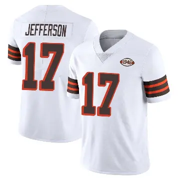 ＃17 Men's Justin Jefferson White Limited Cleveland Browns Vapor 1946 Collection Alternate Jersey