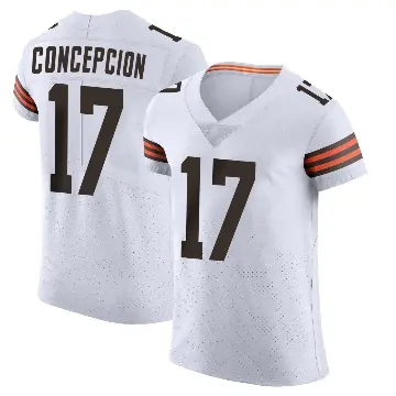 ＃17 Men's KC Concepcion White Elite Cleveland Browns Vapor Jersey