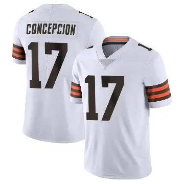 ＃17 Men's KC Concepcion White Limited Cleveland Browns Vapor Untouchable Jersey