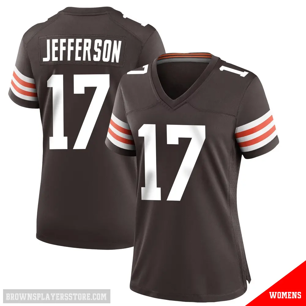 ＃17 Women's Justin Jefferson Brown Game Cleveland Browns Team Color Jersey