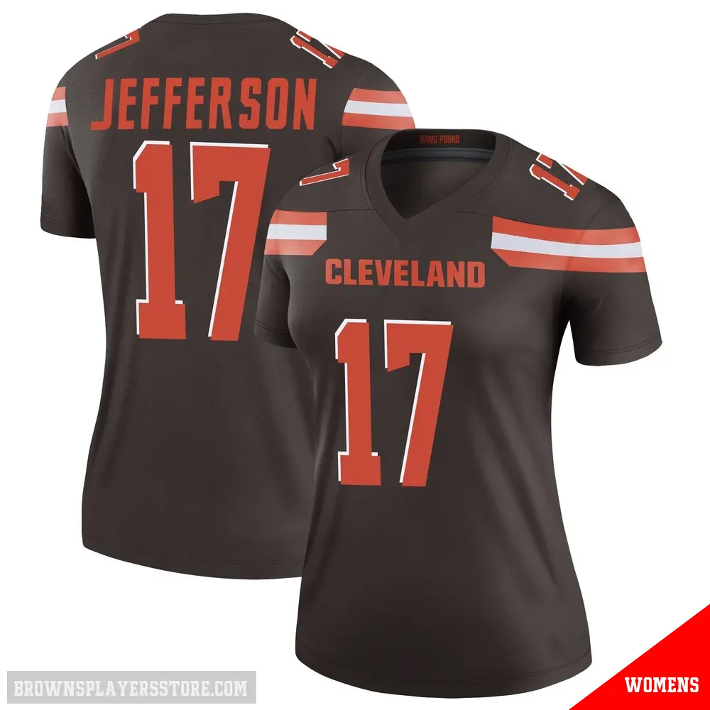 ＃17 Women's Justin Jefferson Brown Legend Cleveland Browns Jersey