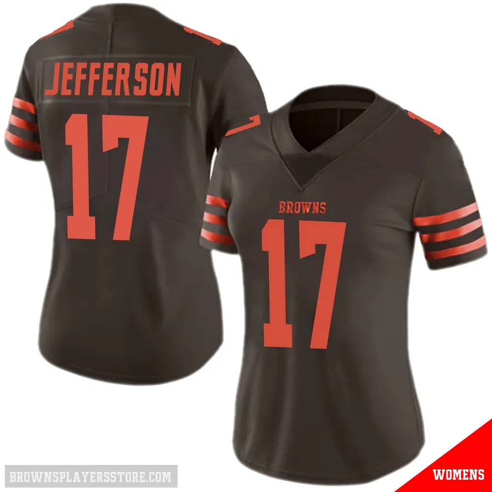 ＃17 Women's Justin Jefferson Brown Limited Cleveland Browns Color Rush Jersey