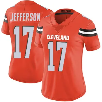 ＃17 Women's Justin Jefferson Orange Limited Cleveland Browns Alternate Vapor Untouchable Jersey