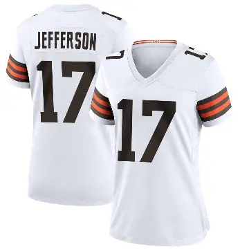 ＃17 Women's Justin Jefferson White Game Cleveland Browns Jersey