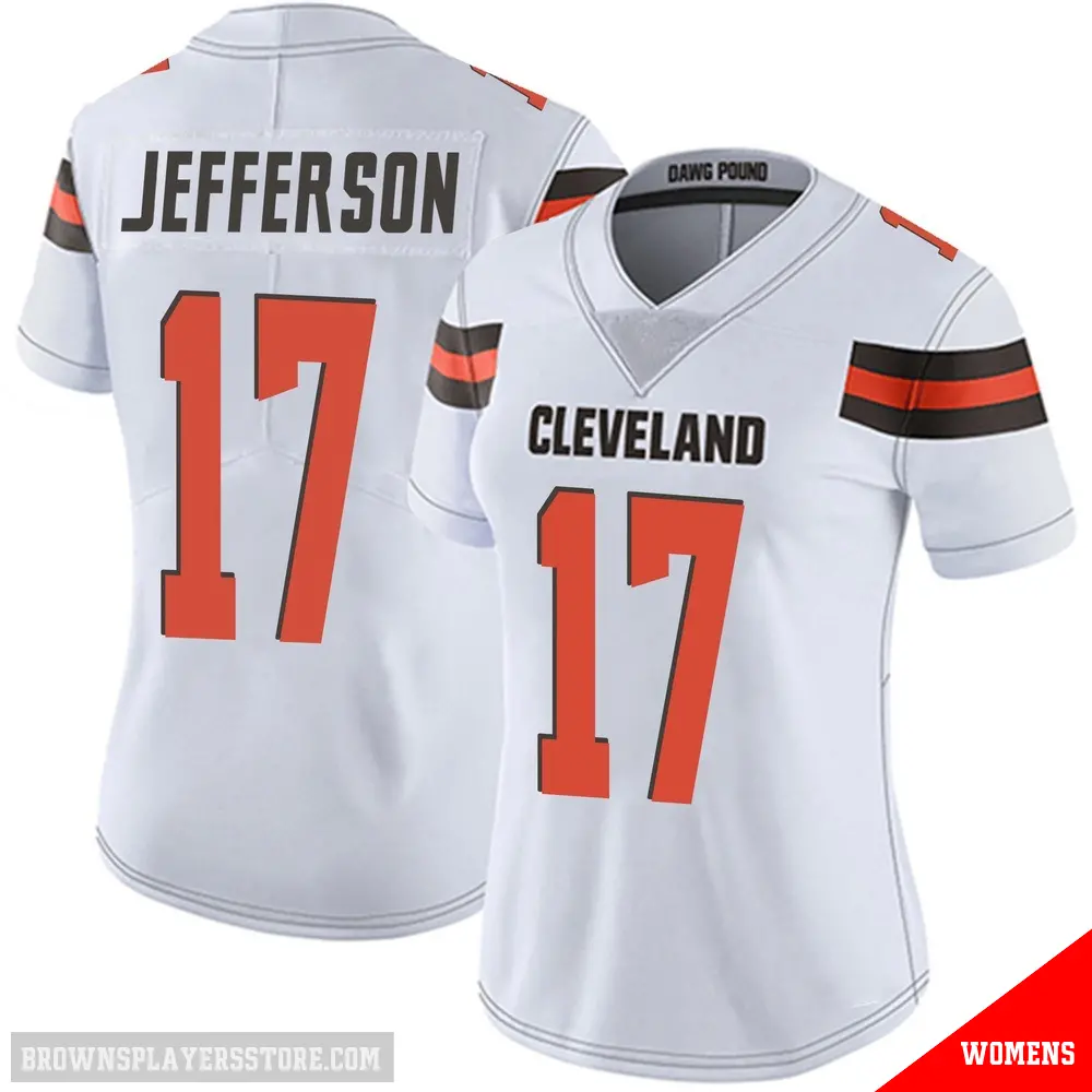 ＃17 Women's Justin Jefferson White Limited Cleveland Browns Vapor Untouchable Jersey