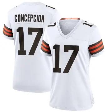 ＃17 Women's KC Concepcion White Game Cleveland Browns Jersey