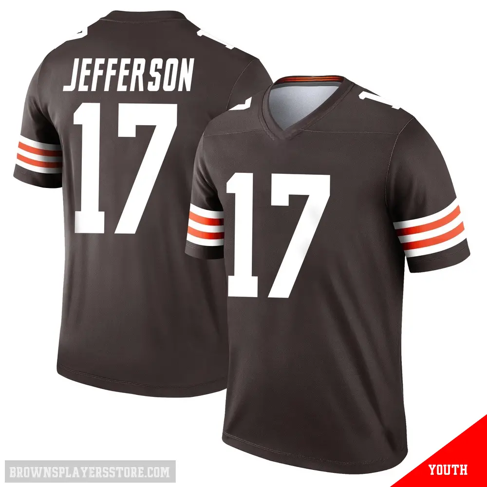 ＃17 Youth Justin Jefferson Brown Legend Cleveland Browns Jersey