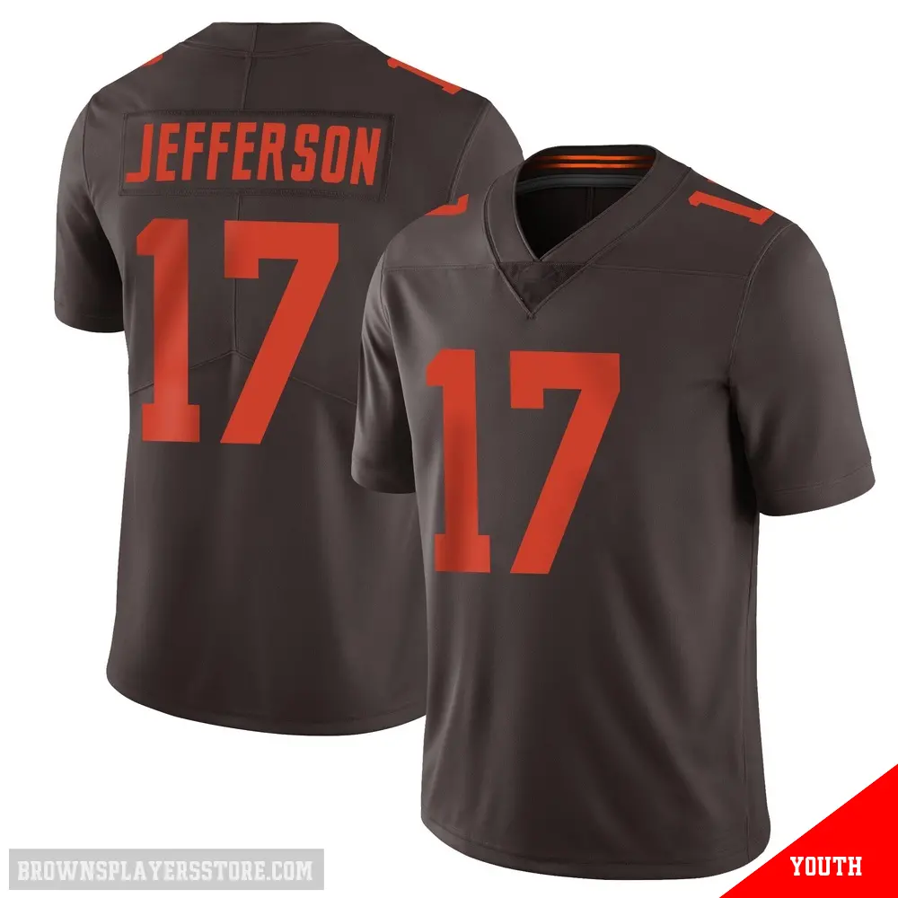 ＃17 Youth Justin Jefferson Brown Limited Cleveland Browns Vapor Alternate Jersey