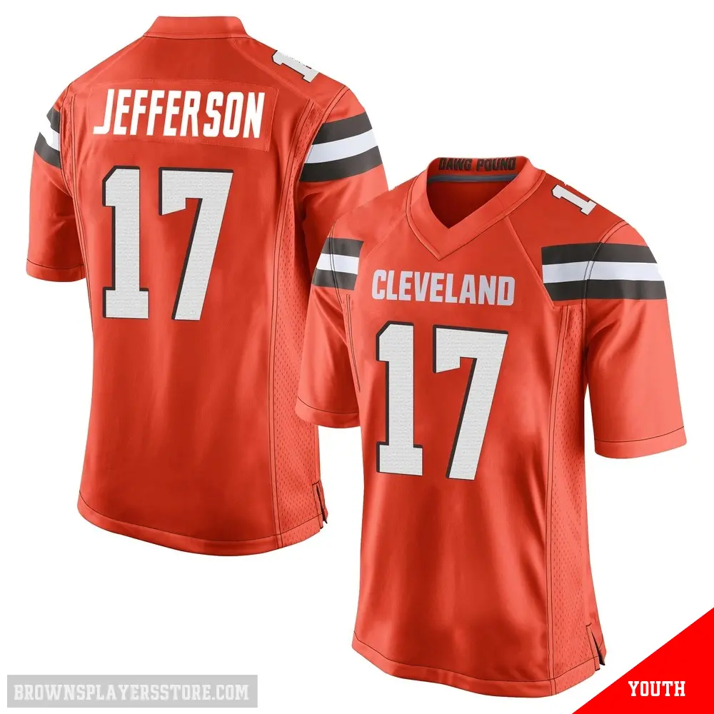 ＃17 Youth Justin Jefferson Orange Game Cleveland Browns Alternate Jersey