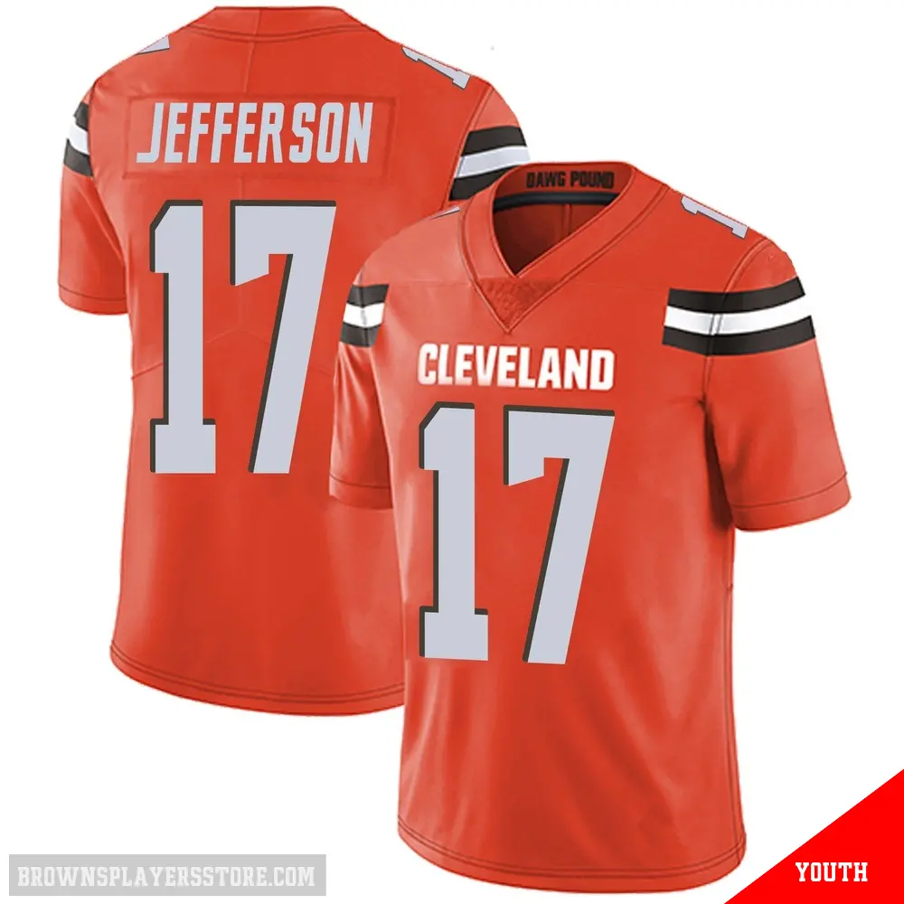 ＃17 Youth Justin Jefferson Orange Limited Cleveland Browns Alternate Vapor Untouchable Jersey