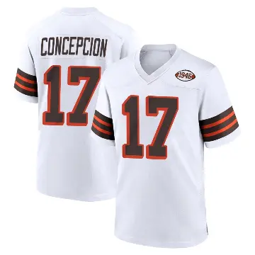 ＃17 Youth KC Concepcion White Game Cleveland Browns 1946 Collection Alternate Jersey