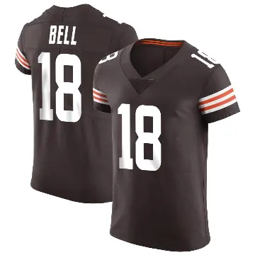 ＃18 Men's David Bell Brown Elite Cleveland Browns Vapor Jersey