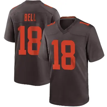 ＃18 Men's David Bell Brown Game Cleveland Browns Alternate Jersey