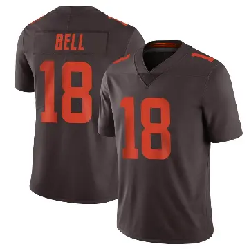 ＃18 Men's David Bell Brown Limited Cleveland Browns Vapor Alternate Jersey