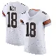 ＃18 Men's David Bell White Elite Cleveland Browns Vapor Jersey