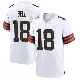 ＃18 Men's David Bell White Game Cleveland Browns Jersey