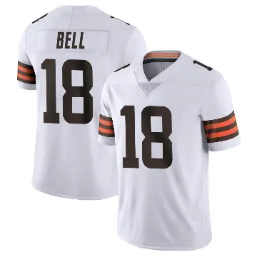 ＃18 Men's David Bell White Limited Cleveland Browns Vapor Untouchable Jersey