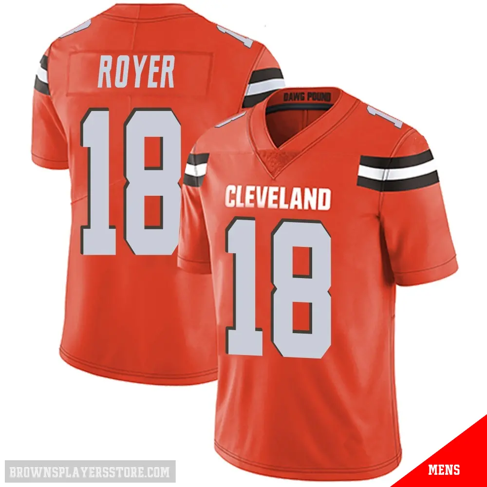 ＃18 Men's Joe Royer Orange Limited Cleveland Browns Alternate Vapor Untouchable Jersey