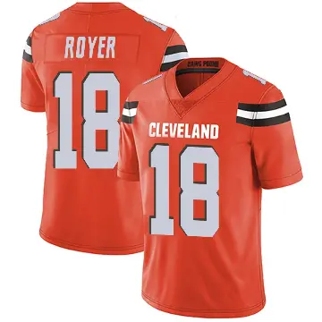 ＃18 Men's Joe Royer Orange Limited Cleveland Browns Alternate Vapor Untouchable Jersey