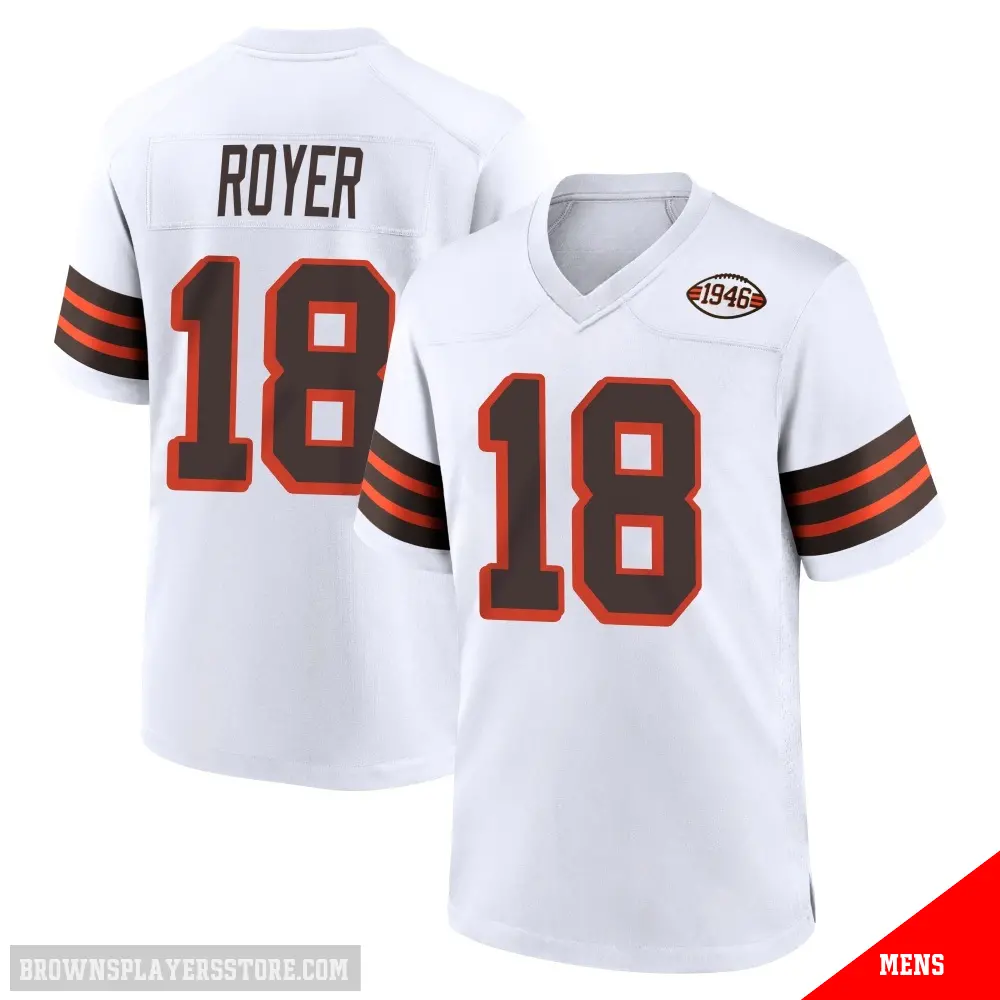 ＃18 Men's Joe Royer White Game Cleveland Browns 1946 Collection Alternate Jersey
