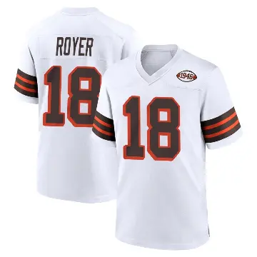 ＃18 Men's Joe Royer White Game Cleveland Browns 1946 Collection Alternate Jersey