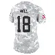 ＃18 Women's David Bell Arctic Camo Limited Cleveland Browns 2024 Salute to Service Jersey