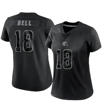 ＃18 Women's David Bell Black Limited Cleveland Browns Reflective Jersey