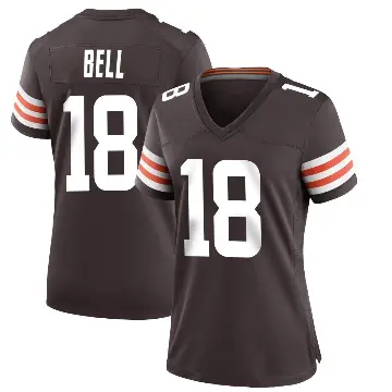 ＃18 Women's David Bell Brown Game Cleveland Browns Team Color Jersey