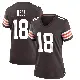 ＃18 Women's David Bell Brown Game Cleveland Browns Team Color Jersey