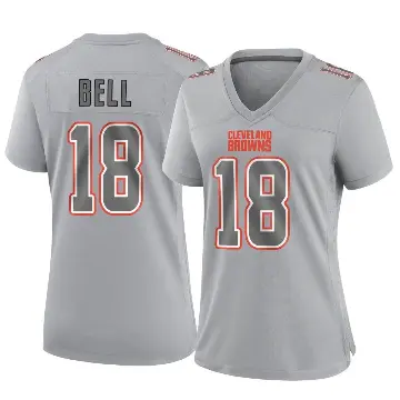 ＃18 Women's David Bell Gray Game Cleveland Browns Atmosphere Fashion Jersey